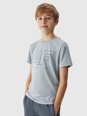 4F Koszulka dziecięca sportowa t-shirt na W-F M691 biały (158/164)