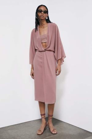 Płynna sukienka kimono z georgetty