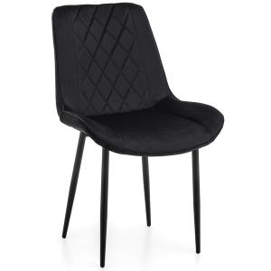 Krzesło czarne DC-6020P welur, czarne nogi | OUTLET