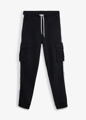 Spodnie joggingowe z kieszeniami cargo i paskami z boku, z czystej bawełny organicznej