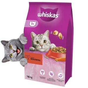 Sucha Karma dla kotów WHISKAS z wołowiną 14kg
