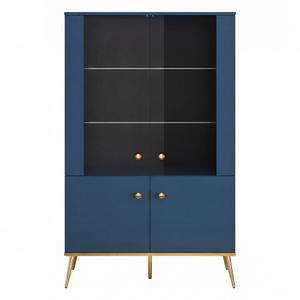 Witryna nowoczesna MARINE 02 granatowy/złoty