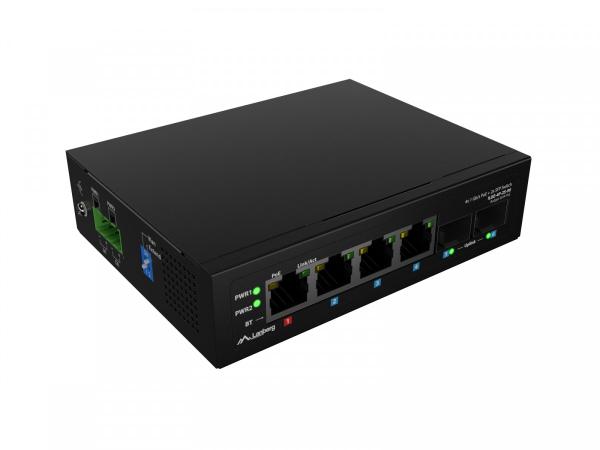 Lanberg Przełącznik ILGE-4P-2S-90 Light Industrial POE 1XBT 3XAT 2XSFP DIN Gigabit Ethernet