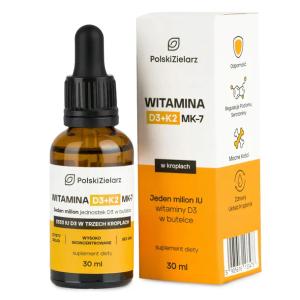 WITAMINA D3+K2 MK-7 W KROPLACH 10000 IU Z NATTO POLSKI ZIELARZ