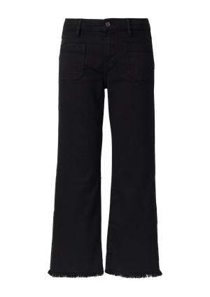 Przycięte dżinsy / Slim Fit / Średni stan / Rozkloszowana nogawka / Obszycie z frędzlami