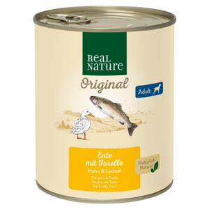 REAL NATURE mokra karma dla psa dorosłego Kaczka z pstrągiem 6x800 g