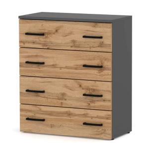 SZAFKA NA BUTY REGAŁ SZARY DĄB WOTAN 71CM 4 PÓŁKI BEZ SIEDZISKA LOFT