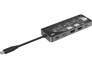 Adapter wieloportowy ISY IAD-1024-2 5w1 USB-C - 2x USB-A/HDMI/2x USB-C/RJ-45