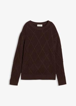 Sweter oversize z warkoczami
