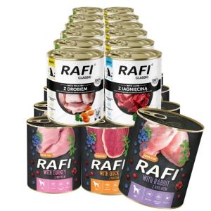 RAFI PREMIUM Rafi Classic Mokra karma dla psa Mix smaków 30x800g