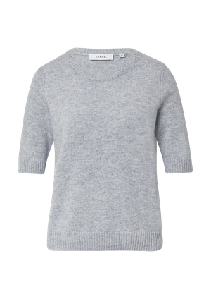 Sweter z dzianiny z mieszanki z wełną z półdługimi rękawami