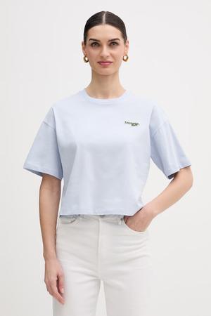 Lacoste crop top damski bawełniany