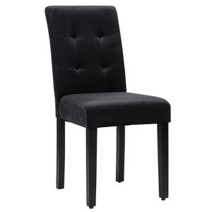 Krzesło tapicerowane drewniane MY8683 | Czarny welur | Czarne nogi | OUTLET