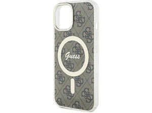 Etui GUESS Hardcase 4G Magsafe do iPhone 15 Plus 6,7 cala Brązowy GUHMP15MH4STW
