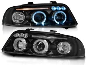 LAMPY PRZEDNIE AUDI A4 99-00R LIFT RINGI LED BLACK ATEST + ŻARÓWKI GRATIS!
