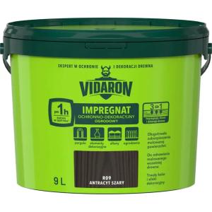 VIDARON Impregnat Ogrodowy 9L ANTRACYT SZARY R09