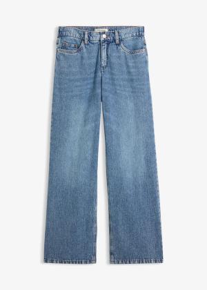 Lekkie jeansy wide leg, mid waist