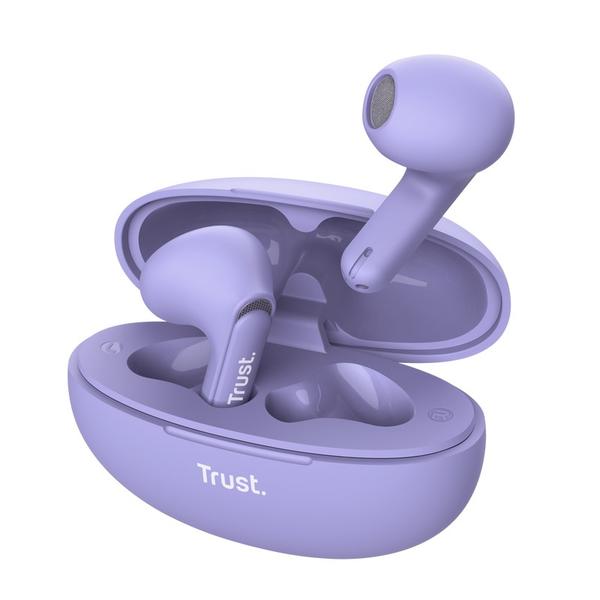 Trust Słuchawki earbuds Yavi Bluetooth ENC fioletowe