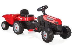 TRAKTOR XXL JEŹDZIK NA PEDAŁY CZERWONY Z PRZYCZEPĄ 143 CM PILSAN 07316