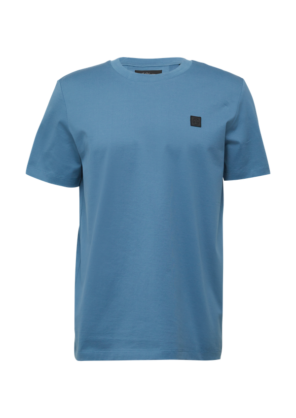 T-shirt wykonany z merceryzowanej bawełny z naszywką z metką