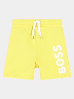 Boss Szorty sportowe J50580 M Żółty Regular Fit