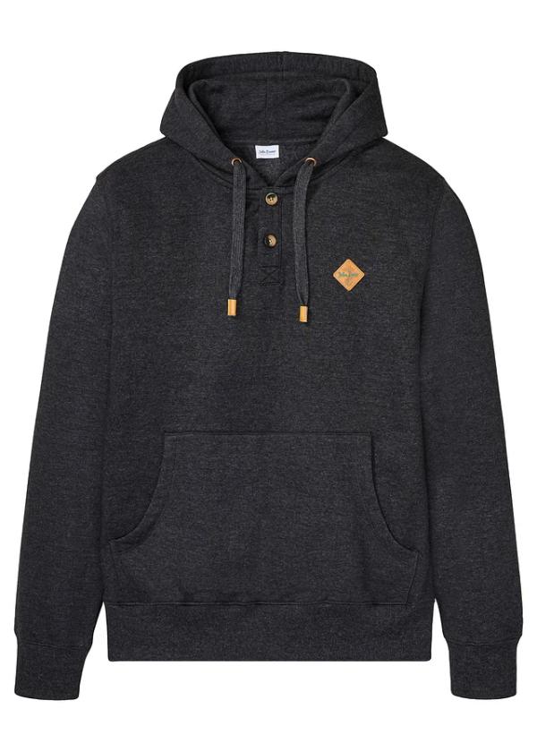 Bluza z kapturem z detalami z imitacji skóry