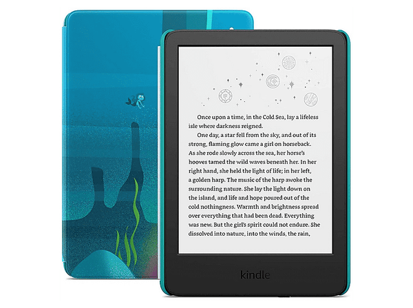 PRODUKT PO EKSPOZYCJI - Czytnik E-book'ów KINDLE Kids (2022) Morski (Ocean Explorer) + etui