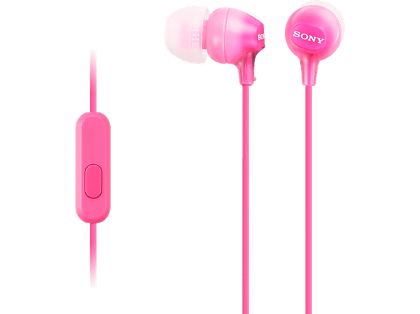 Słuchawki przewodowe dokanałowe SONY MDR-EX15AP z mikrofonem Różowy