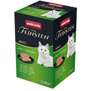 animonda Vom Feinsten karma mokra dla kota, Adult 6x100g z indykiem i królikiem