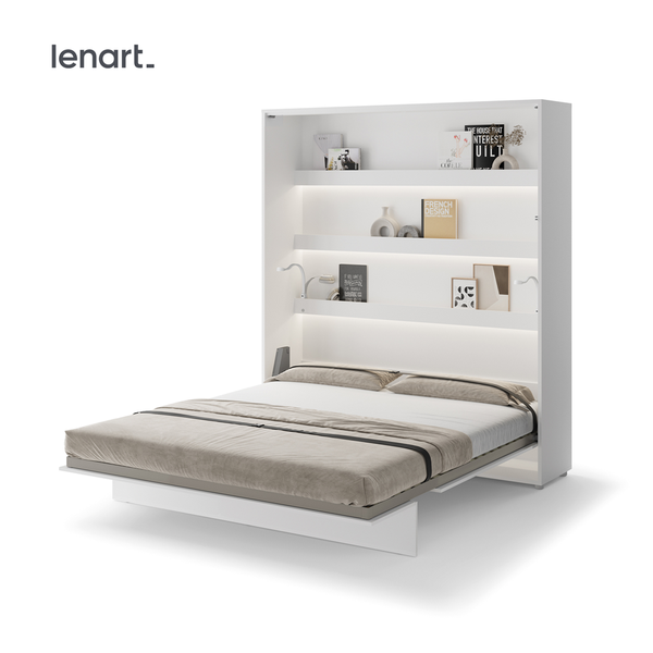 Półkotapczan pionowy BC-13 Bed Concept 180×200 cm 180x200 cm | Biały | składany | funkcjonalny | oszczędność przestrzeni