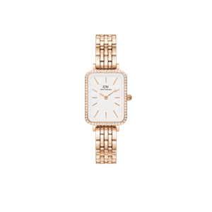 Daniel Wellington DW Watch Quadro Lumine Bezel 5-Link Melrose 20x26mm Rose Gold