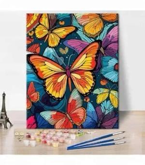 MALOWANIE PO NUMERACH 50x40 cm dmuchawiec MOTYL MOTYLE MOTYLKI