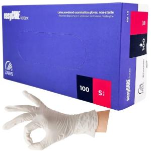Rękawiczki lateksowe pudrowane ZARYS easyCARE latex roz. S 100szt.
