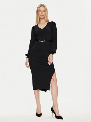 Morgan Sukienka dzianinowa 232-RMROSA Czarny Slim Fit