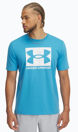 UNDER ARMOUR t-shirt męski koszulka treningowa UA ABC CAMO BOXED LOGO niebieska (L)
