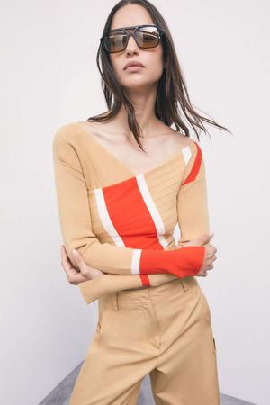 Sweter color-block z mieszanki wiskozy