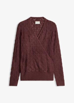 Sweter ażurowy w optyce kopertowego