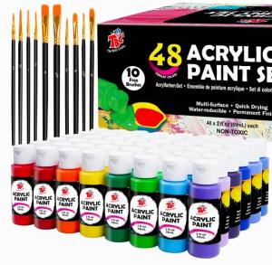 Zestaw farby akrylowych TBC 48 x 60 ml + 10 pędzel  Tylko przedmiot