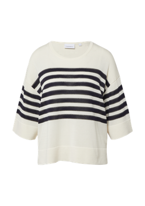 Sweter z cienkiej dzianiny w paski z subtelną błyszczącą przędzą