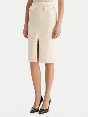 Babylon Spódnica midi S00601 Écru Regular Fit