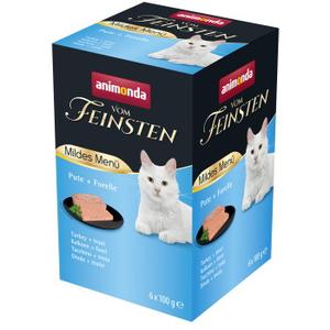 animonda Vom Feinsten karma mokra dla kota, Adult, Łagodne Menu 6x100g Indyk i pstrąg