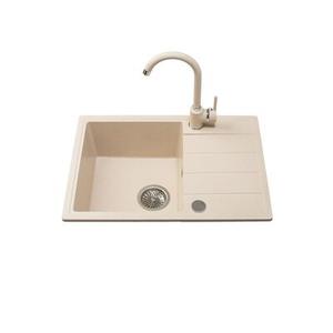 Zestaw zlewozmywak granitowy Metro 1 komora krótki ociekacz pure sand 62 x 44 x 19,5 Miló