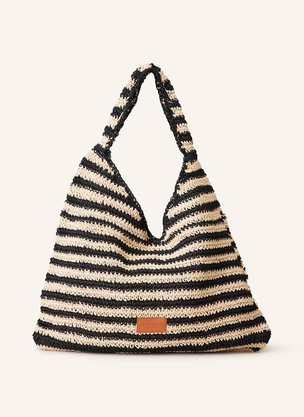 Seafolly Torba Plażowa Raffia Stripe schwarz