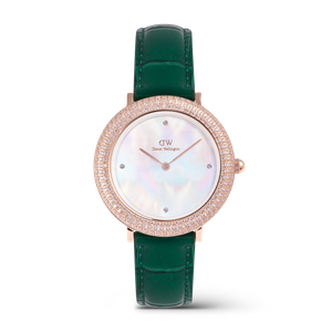 Daniel Wellington DW Watch Crystalline Bezel Green Croc Rose Gold 32mm