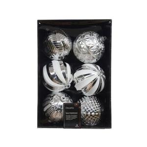 Bombki plastikowe dekorowane mix 6 szt.
