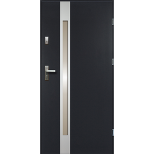 Drzwi zewnętrzne TEMIDAS inox antracyt 90 prawe RADEX