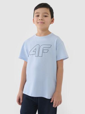 4F koszulka bawełniana t-shirt dla chłopca 4FJWSS25TTSHM2325 błękitna (140)