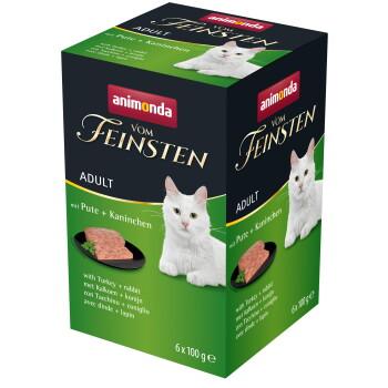 animonda Vom Feinsten karma mokra dla kota, Adult 6x100g z indykiem i królikiem