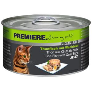 PREMIERE Fine Filets – karma mokra dla dorosłych kotów w galaretce Tuńczyk z jajkiem przepiórczym 48x100 g