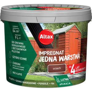 Impregnat do drewna ogrodowego JEDNA WARSTWA 9 l Orzech Altax